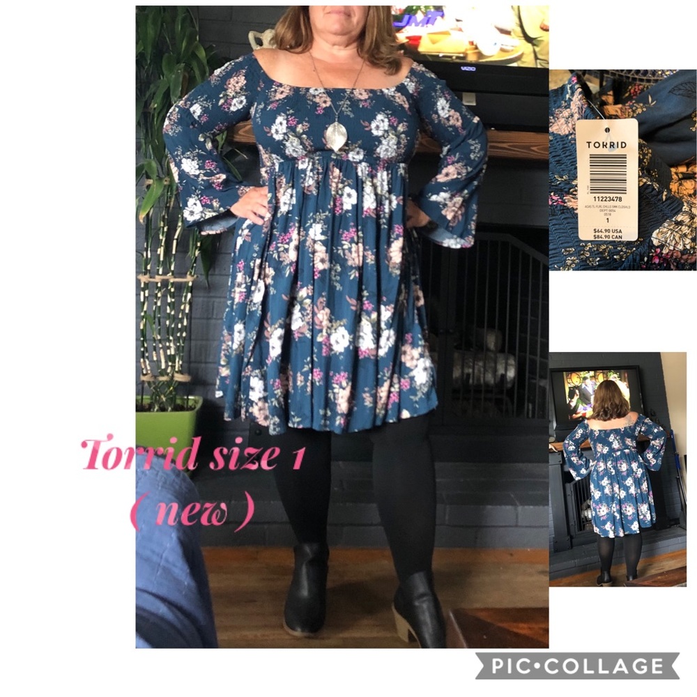 Torrid long sleeve floral dress